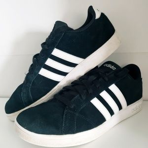 Adidas Black and White Suede
